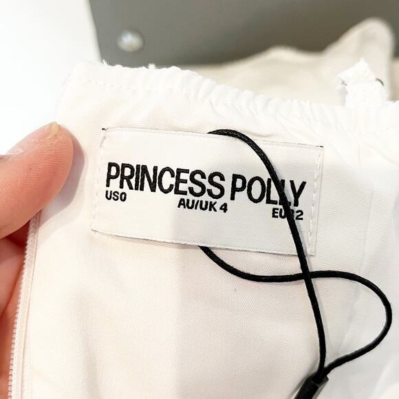 Princess Polly New Chapters Broderie Mini Dress White 0 - Picture 3 of 5